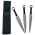 Set of 3 Black Corded Throwing Knives